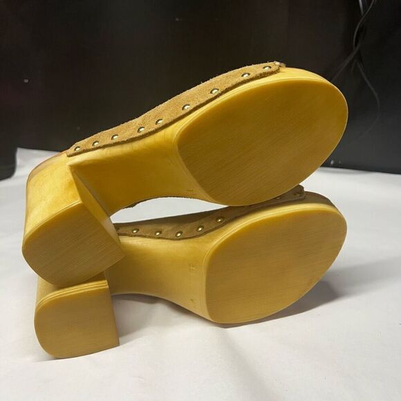 Ilaria Sartori Tan Suede Leather Clogs Size EU 39 US 8.5 Made in Italy NWOB - Picture 7 of 9